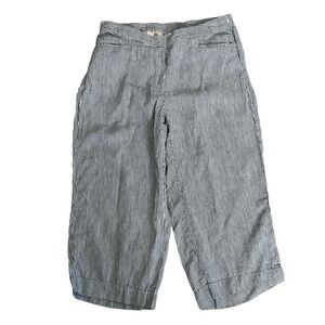 J.Jill Love Linen Wide Leg Capri Pants Coastal Summer Beach Breathable, Size XL